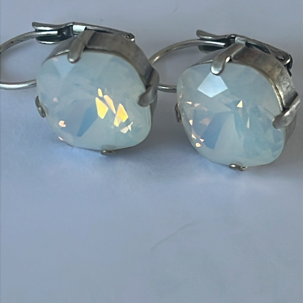 Swarovski Crystal Earrings White Opal